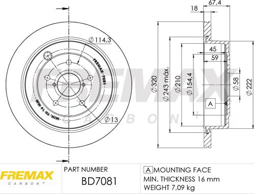 FREMAX BD-7081 - Тормозной диск autosila-amz.com