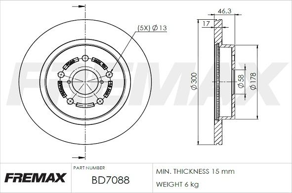 FREMAX BD-7088 - Тормозной диск autosila-amz.com