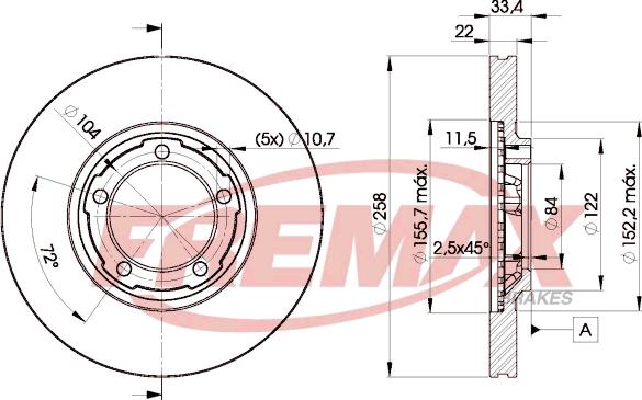 FREMAX BD-7030 - Тормозной диск autosila-amz.com