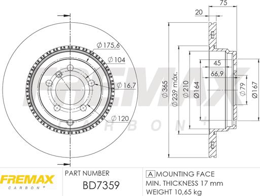 FREMAX BD-7359 - Тормозной диск autosila-amz.com