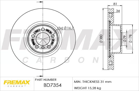 FREMAX BD-7354 - Тормозной диск autosila-amz.com
