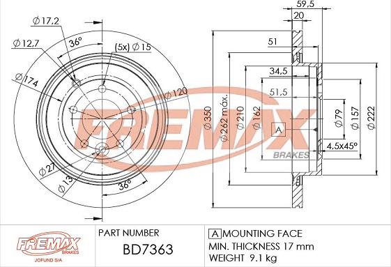 FREMAX BD-7363 - Тормозной диск autosila-amz.com