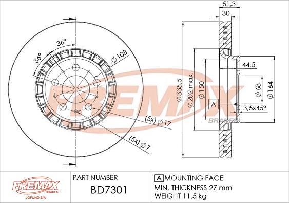 FREMAX BD-7301 - Тормозной диск autosila-amz.com