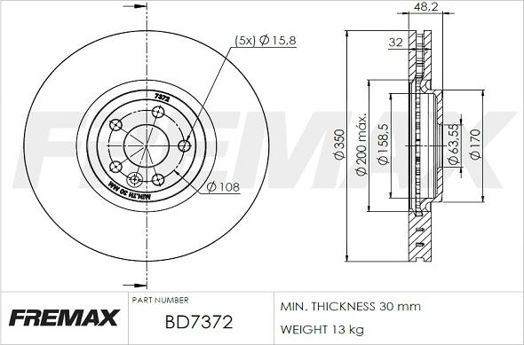 FREMAX BD-7372 - Тормозной диск autosila-amz.com