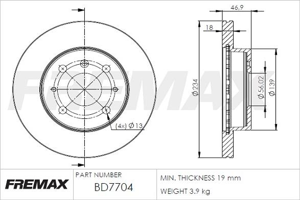 FREMAX BD-7704 - Тормозной диск autosila-amz.com