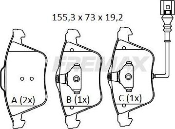 FREMAX FBP-1899 - Тормозные колодки, дисковые, комплект autosila-amz.com