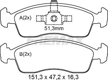 FREMAX FBP-2043 - Тормозные колодки, дисковые, комплект autosila-amz.com