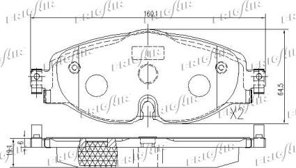 Frigair PD10.519 - Тормозные колодки, дисковые, комплект autosila-amz.com