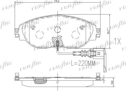 Frigair PD10.520 - Тормозные колодки, дисковые, комплект autosila-amz.com