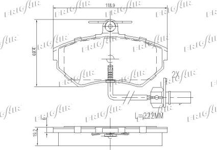 Frigair PD10.522 - Тормозные колодки, дисковые, комплект autosila-amz.com