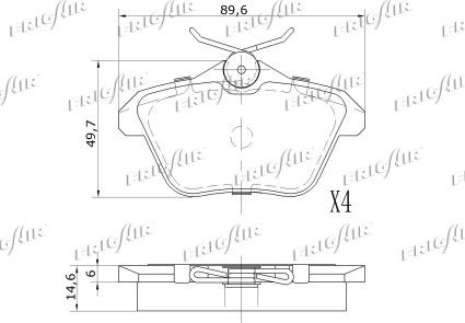 Frigair PD13.502 - Тормозные колодки, дисковые, комплект autosila-amz.com