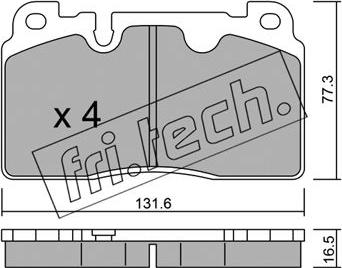 Fri.Tech. 995.0 - Тормозные колодки, дисковые, комплект autosila-amz.com