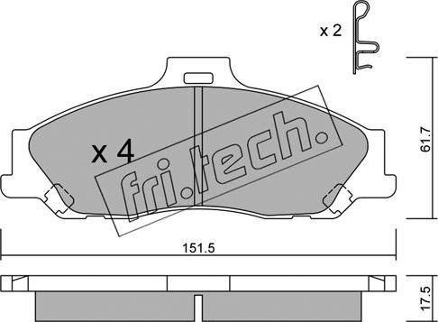 Fri.Tech. 495.0 - Тормозные колодки, дисковые, комплект autosila-amz.com