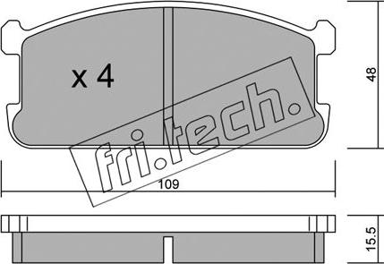 Fri.Tech. 496.0 - Тормозные колодки, дисковые, комплект autosila-amz.com