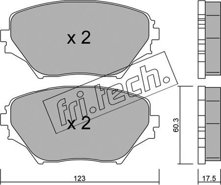 Fri.Tech. 445.0 - Тормозные колодки, дисковые, комплект autosila-amz.com