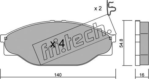 Fri.Tech. 448.0 - Тормозные колодки, дисковые, комплект autosila-amz.com