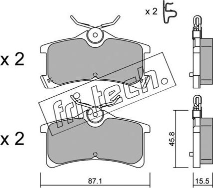 Fri.Tech. 465.0 - Тормозные колодки, дисковые, комплект autosila-amz.com