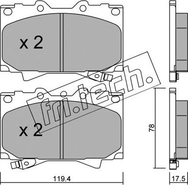 Fri.Tech. 468.0 - Тормозные колодки, дисковые, комплект autosila-amz.com