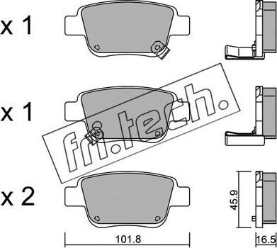 Fri.Tech. 467.0 - Тормозные колодки, дисковые, комплект autosila-amz.com