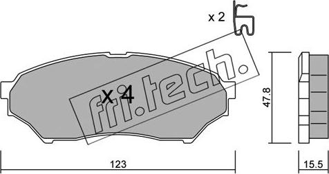 Fri.Tech. 412.0 - Тормозные колодки, дисковые, комплект autosila-amz.com