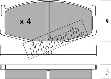 Fri.Tech. 484.0 - Тормозные колодки, дисковые, комплект autosila-amz.com