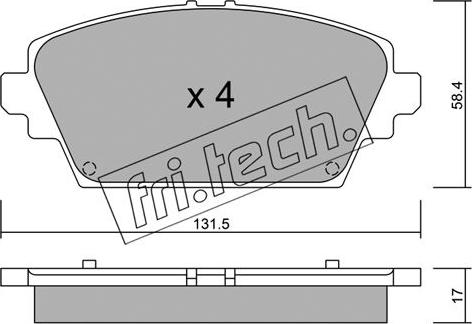 Fri.Tech. 480.0 - Тормозные колодки, дисковые, комплект autosila-amz.com