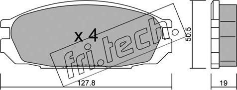 Fri.Tech. 424.0 - Тормозные колодки, дисковые, комплект autosila-amz.com