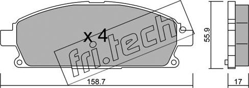 Fri.Tech. 421.0 - Тормозные колодки, дисковые, комплект autosila-amz.com