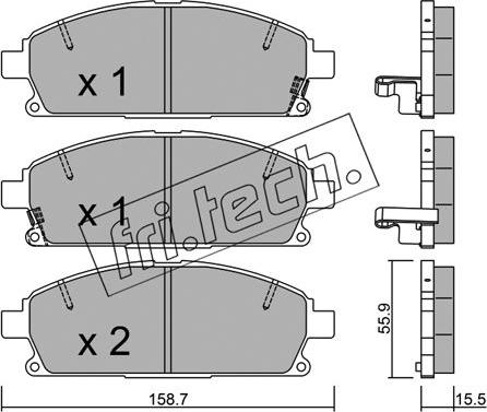 Fri.Tech. 421.2 - Тормозные колодки, дисковые, комплект autosila-amz.com