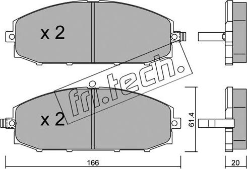 Fri.Tech. 422.0 - Тормозные колодки, дисковые, комплект autosila-amz.com