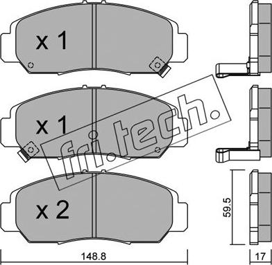 Fri.Tech. 478.0 - Тормозные колодки, дисковые, комплект autosila-amz.com