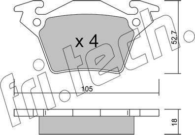 Fri.Tech. 590.0 - Тормозные колодки, дисковые, комплект autosila-amz.com