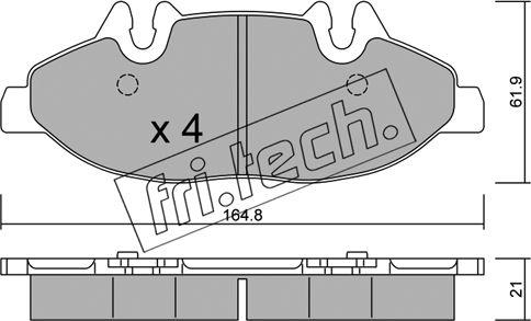 Fri.Tech. 591.0 - Тормозные колодки, дисковые, комплект autosila-amz.com