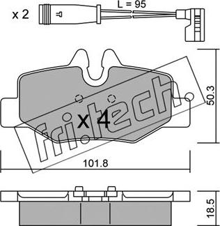 Fri.Tech. 592.0W - Тормозные колодки, дисковые, комплект autosila-amz.com