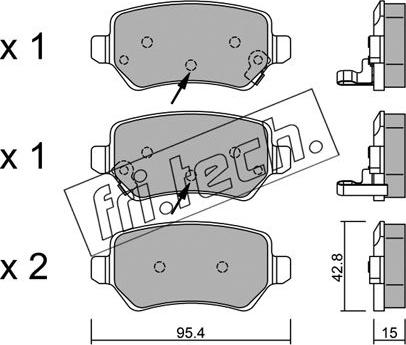 Fri.Tech. 558.2 - Тормозные колодки, дисковые, комплект autosila-amz.com