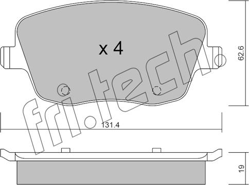 Fri.Tech. 563.0 - Тормозные колодки, дисковые, комплект autosila-amz.com