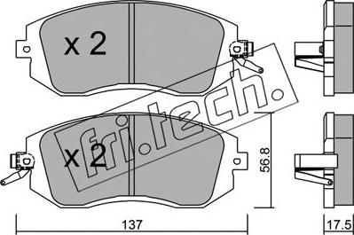 Fri.Tech. 516.1 - Тормозные колодки, дисковые, комплект autosila-amz.com