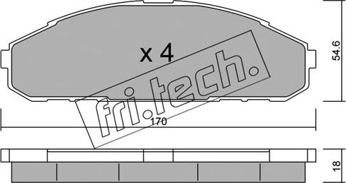Fri.Tech. 511.0 - Тормозные колодки, дисковые, комплект autosila-amz.com