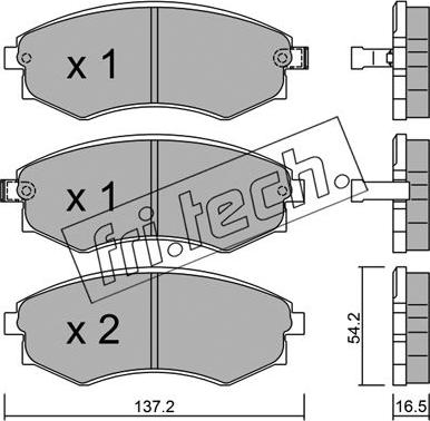 Fri.Tech. 534.0 - Тормозные колодки, дисковые, комплект autosila-amz.com