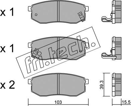 Fri.Tech. 530.0 - Тормозные колодки, дисковые, комплект autosila-amz.com