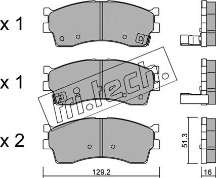 Fri.Tech. 528.0 - Тормозные колодки, дисковые, комплект autosila-amz.com