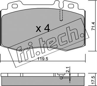 Fri.Tech. 579.0 - Тормозные колодки, дисковые, комплект autosila-amz.com