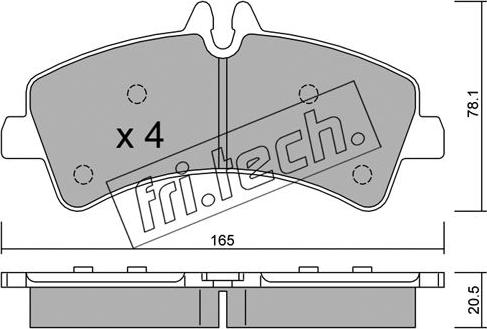 Fri.Tech. 690.0 - Тормозные колодки, дисковые, комплект autosila-amz.com