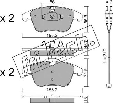 Fri.Tech. 691.5W - Тормозные колодки, дисковые, комплект autosila-amz.com