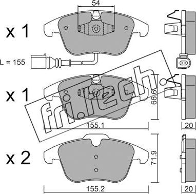 Fri.Tech. 691.1 - Тормозные колодки, дисковые, комплект autosila-amz.com