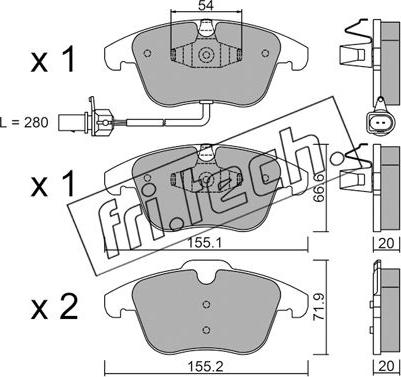 Fri.Tech. 691.2 - Тормозные колодки, дисковые, комплект autosila-amz.com