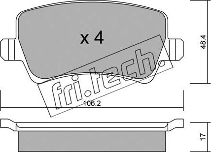 Fri.Tech. 692.0 - Тормозные колодки, дисковые, комплект autosila-amz.com