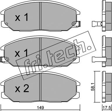 Fri.Tech. 648.0 - Тормозные колодки, дисковые, комплект autosila-amz.com