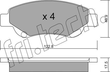 Fri.Tech. 653.0 - Тормозные колодки, дисковые, комплект autosila-amz.com