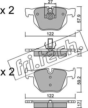 Fri.Tech. 660.0 - Тормозные колодки, дисковые, комплект autosila-amz.com